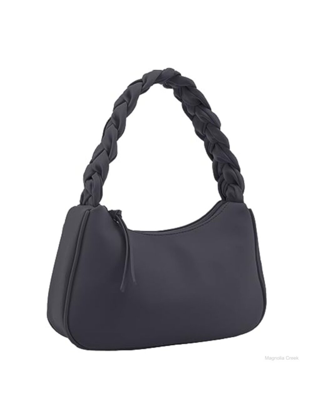 Vegan Leather Braided Top Handle Small Hobo Shoulder Bag Women